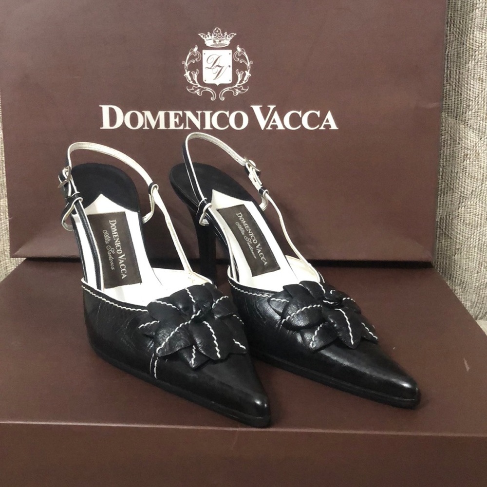 NWT BLACK DOMENICO VACCA SHOES 39 1/2